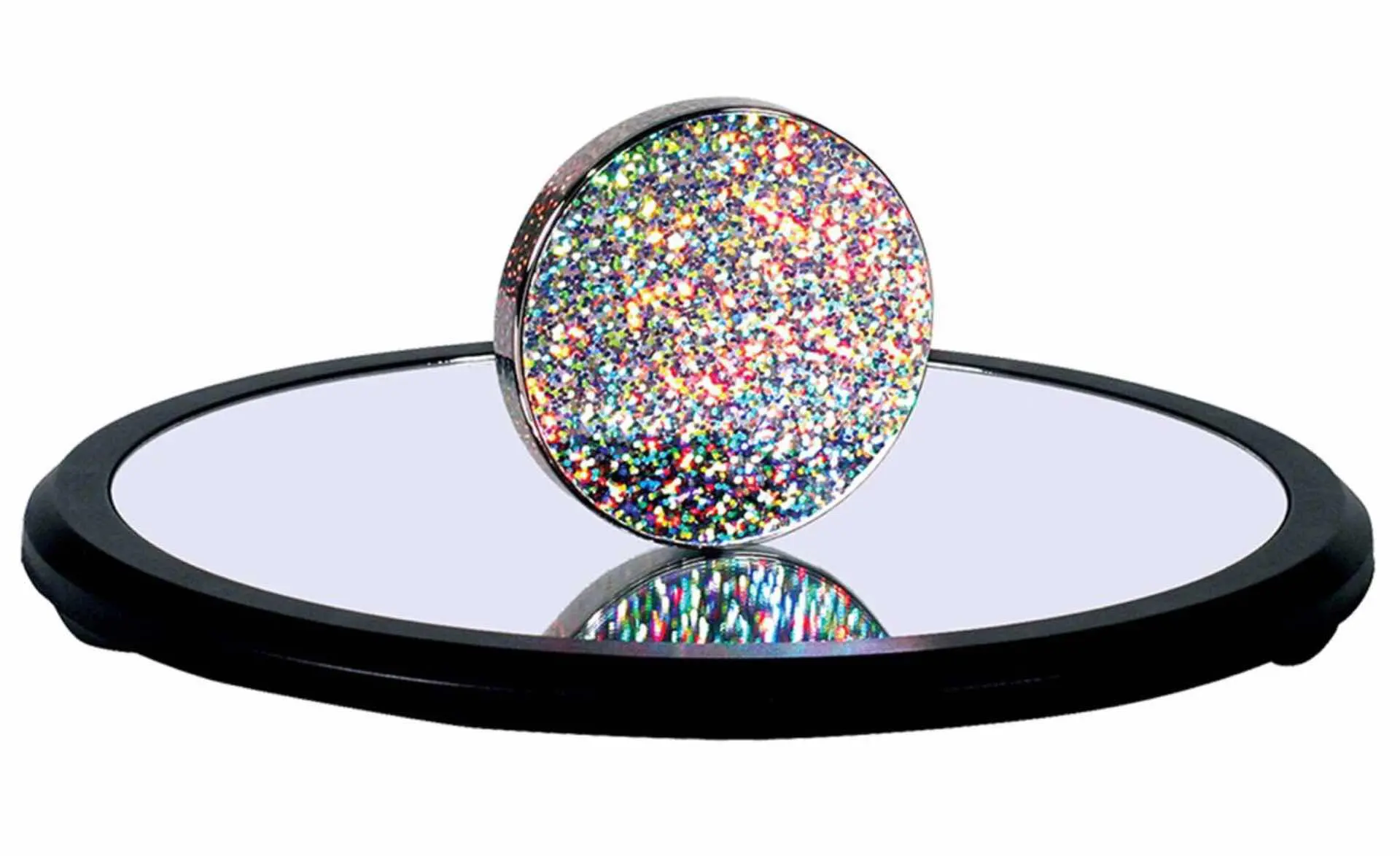 Euler's Disk — chrome-plated spinning disk with mirrored base