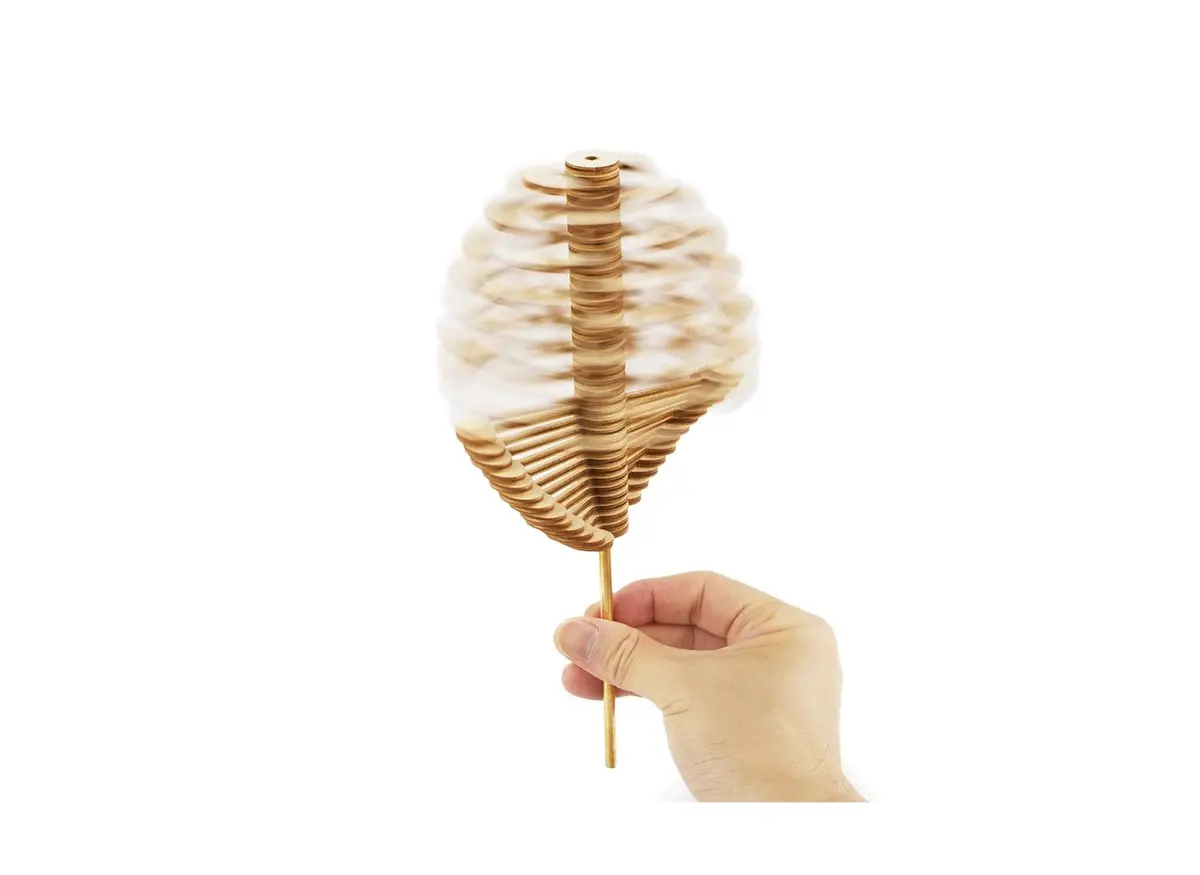 Helicone kinetic wooden toy by John Edmark